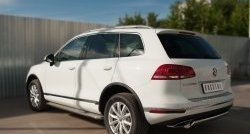 15 649 р. Защита заднего бампера (Ø75x42 мм, нержавейка) Russtal Volkswagen Touareg NF рестайлинг (2014-2018)  с доставкой в г. Таганрог. Увеличить фотографию 4