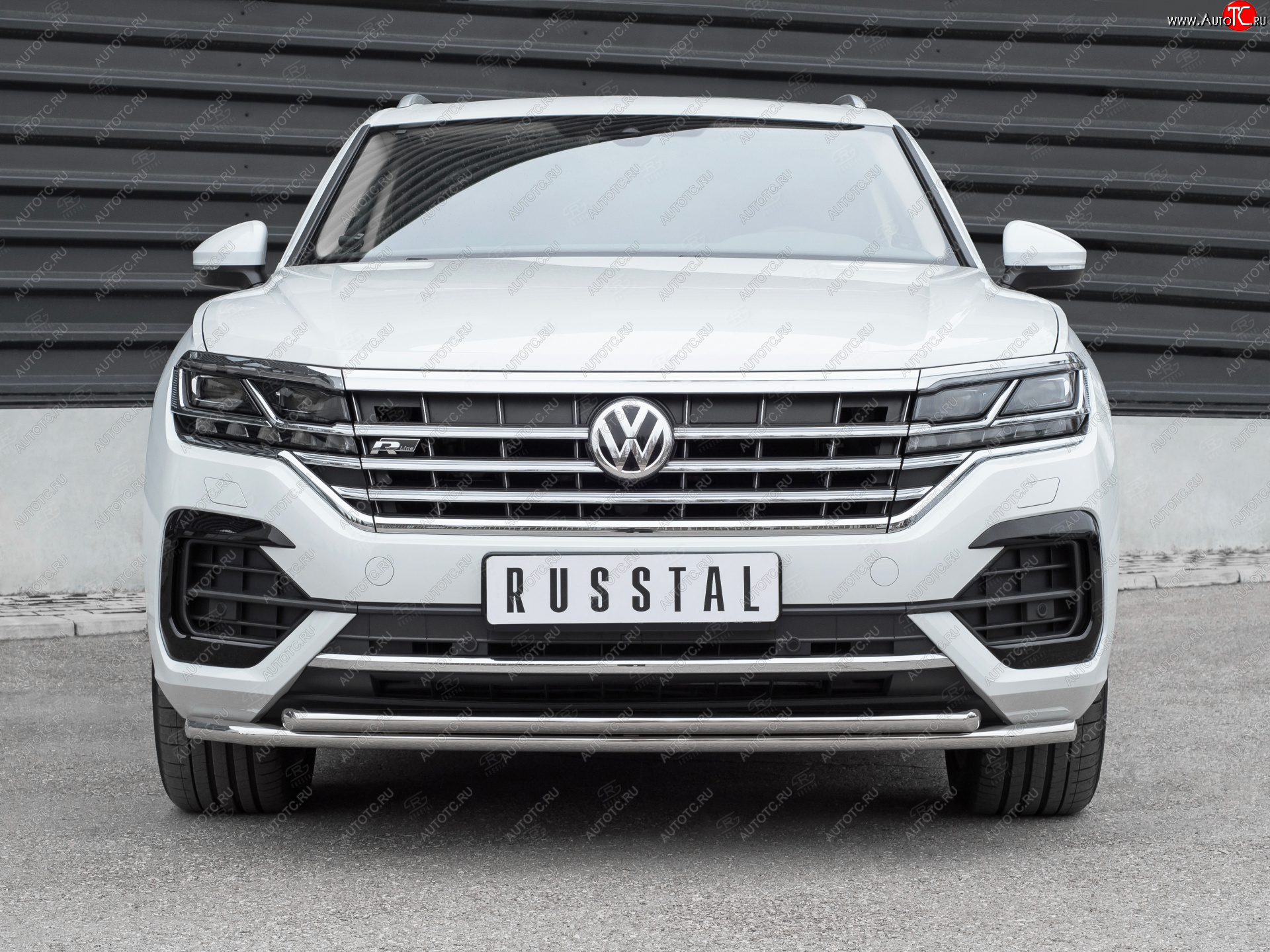 23 399 р. Защита переднего бампера (2 трубы Ø42, нержавейка, NOT 2.0 TSI)  Volkswagen Touareg  CR (2018-2024)  с доставкой в г. Таганрог