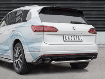 17 999 р. Защита заднего бампера (Ø63 мм, нержавейка) SLITKOFF  Volkswagen Touareg  CR (2018-2025)  с доставкой в г. Таганрог. Увеличить фотографию 2