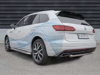 17 999 р. Защита заднего бампера (Ø63 мм, нержавейка) SLITKOFF  Volkswagen Touareg  CR (2018-2025)  с доставкой в г. Таганрог. Увеличить фотографию 4