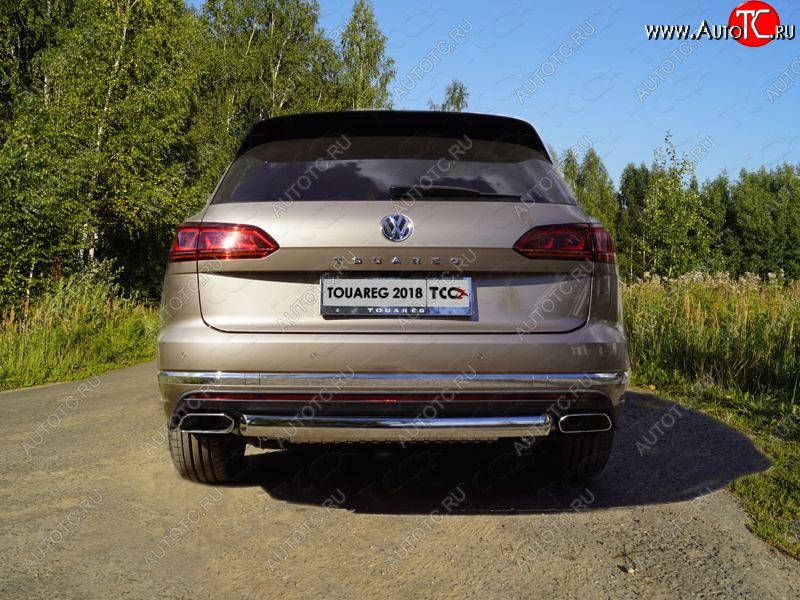 21 899 р. Защита заднего бампера (овальная) ТСС (нержавейка d75х42 мм) Volkswagen Touareg CR (2018-2025)  с доставкой в г. Таганрог