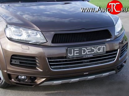 8 149 р. Решётка радиатора Je Design 7P Volkswagen Touareg NF дорестайлинг (2010-2014) (Неокрашенная)  с доставкой в г. Таганрог