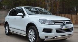 27 999 р. Защита переднего бампера (2 трубыØ75х42 мм, нержавейка) Russtal Volkswagen Touareg NF дорестайлинг (2010-2014)  с доставкой в г. Таганрог. Увеличить фотографию 4