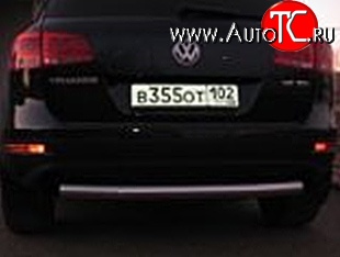 7 849 р. Защита заднего бампера из трубы диаметром 76 мм Металл Дизайн Volkswagen Touareg NF дорестайлинг (2010-2014)  с доставкой в г. Таганрог