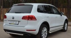 16 899 р. Одинарная защита заднего бампера из трубы диаметром 63 мм SLITKOFF  Volkswagen Touareg  NF (2010-2014) дорестайлинг  с доставкой в г. Таганрог. Увеличить фотографию 4