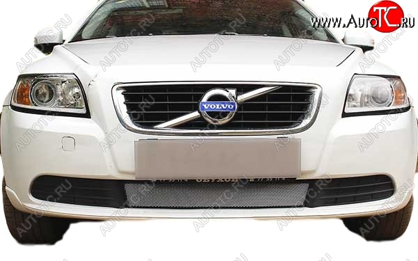 1 469 р. Защитная сетка радиатора Russtal  Volvo S40  MS седан (2004-2007) дорестайлинг (Чёрная)  с доставкой в г. Таганрог