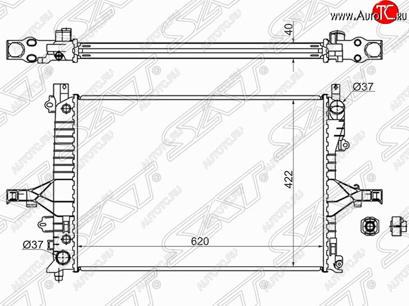 7 349 р. Радиатор двигателя SAT (трубчатый, МКПП/АКПП)  Volvo S60  RS,RH седан - XC70  с доставкой в г. Таганрог