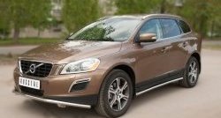 15 999 р. Защита порогов из круглой трубы диаметром 42 мм SLITKOFF Volvo XC60  дорестайлинг (2008-2013)  с доставкой в г. Таганрог. Увеличить фотографию 2