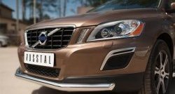 18 299 р. Одинарная защита переднего бампера диаметром 63 мм SLITKOFF Volvo XC60  дорестайлинг (2008-2013)  с доставкой в г. Таганрог. Увеличить фотографию 2