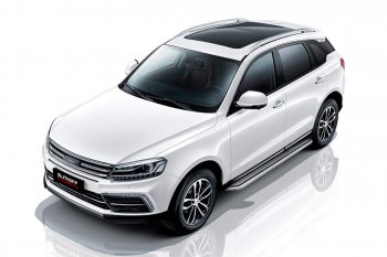 17 899 р. Защита порогов Slitkoff (с листом, d57 мм)  Zotye Coupa  B11F (2019-2021) (Нержавейка)  с доставкой в г. Таганрог. Увеличить фотографию 1