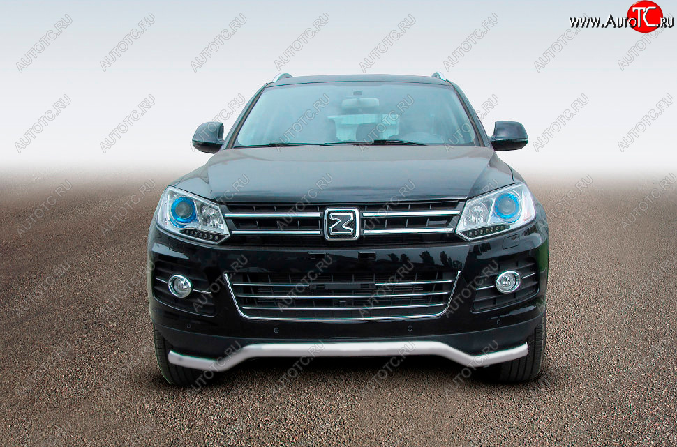 9 949 р. Защита переднего бампера Slitkoff (Ø57 мм, волна)  Zotye T600 (2014-2021) (Сталь полимерным покрытием в цвет: серебристый)  с доставкой в г. Таганрог